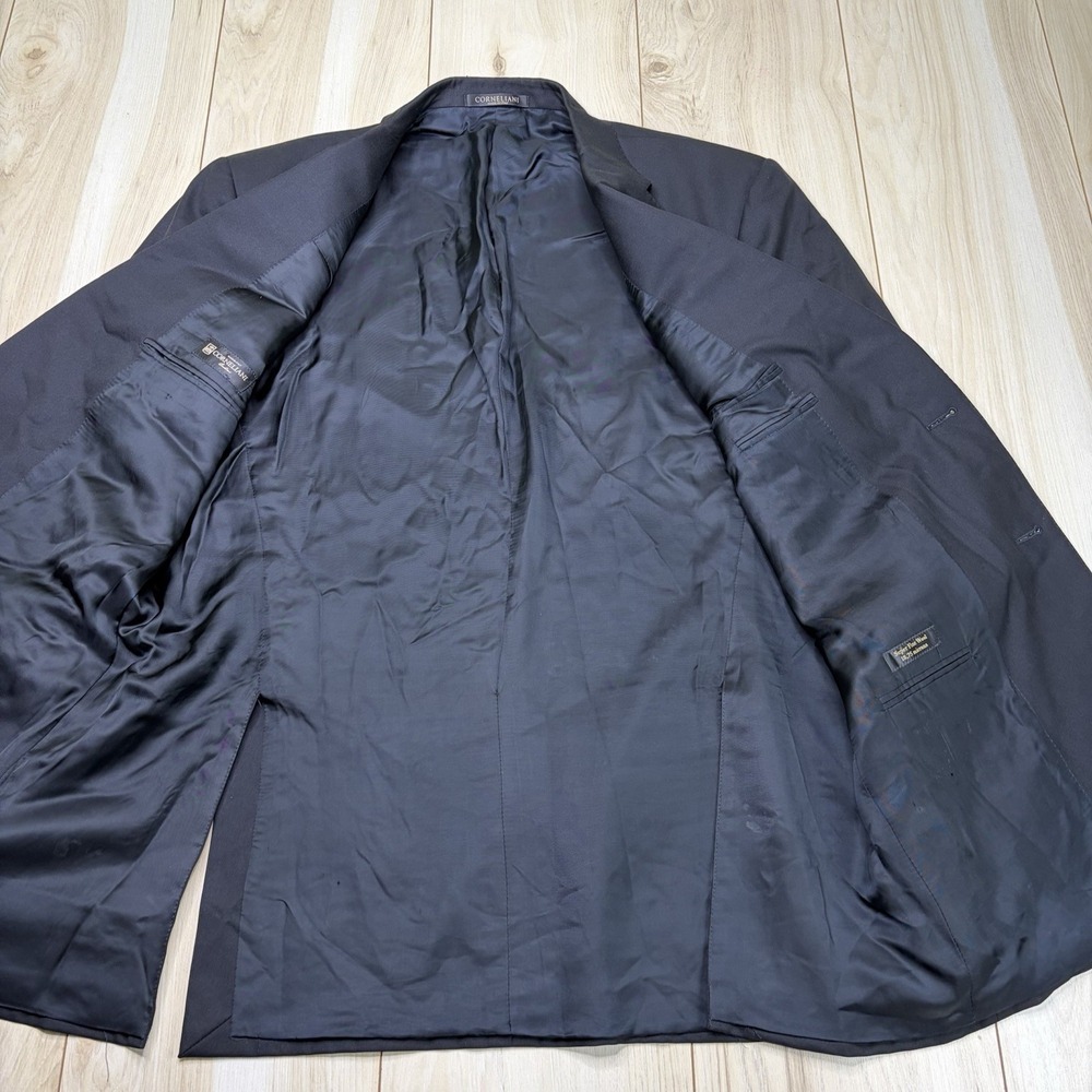 CORNELIANI Super Fine 18.75 Microns Wool Twill Blazer Mens 44L Black - Picture 6 of 13